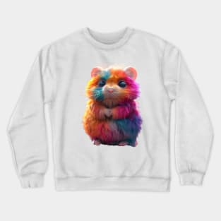 Very Colorful Sad Hamster Looking Very Cute Crewneck Sweatshirt